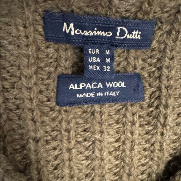 Massimo Dutti Alpaca Wool Blend Open Front Cardigan Size M Made in Italy Green - Picture 2 of 14
